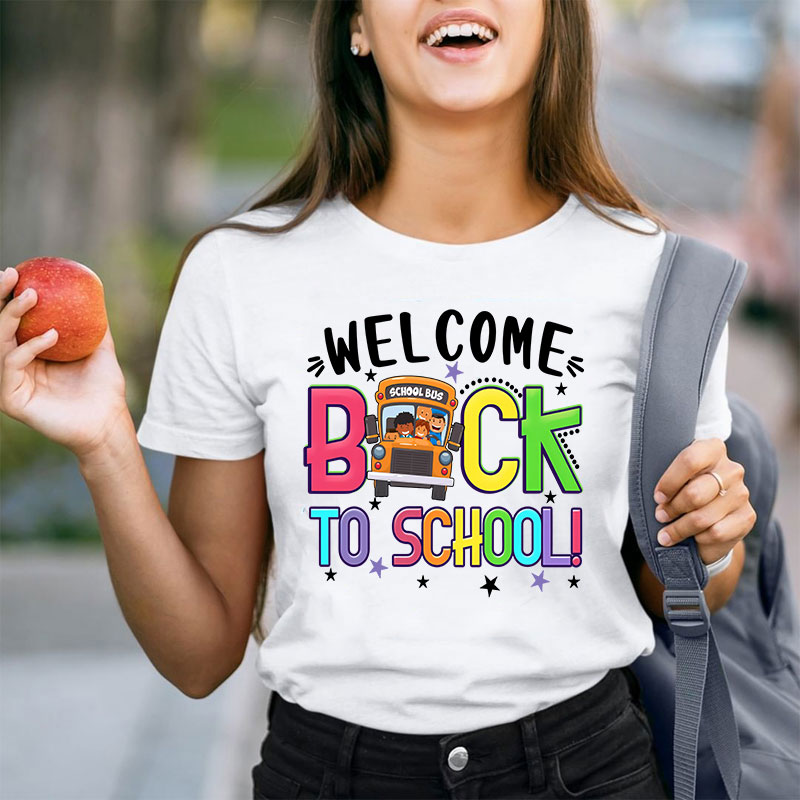 Welcome Back To School Kids School Bus Teacher T-Shirt