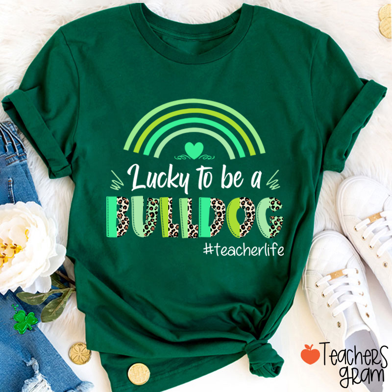 Personalized Mascot And Hashtag Lucky To Be Teacher T-Shirt