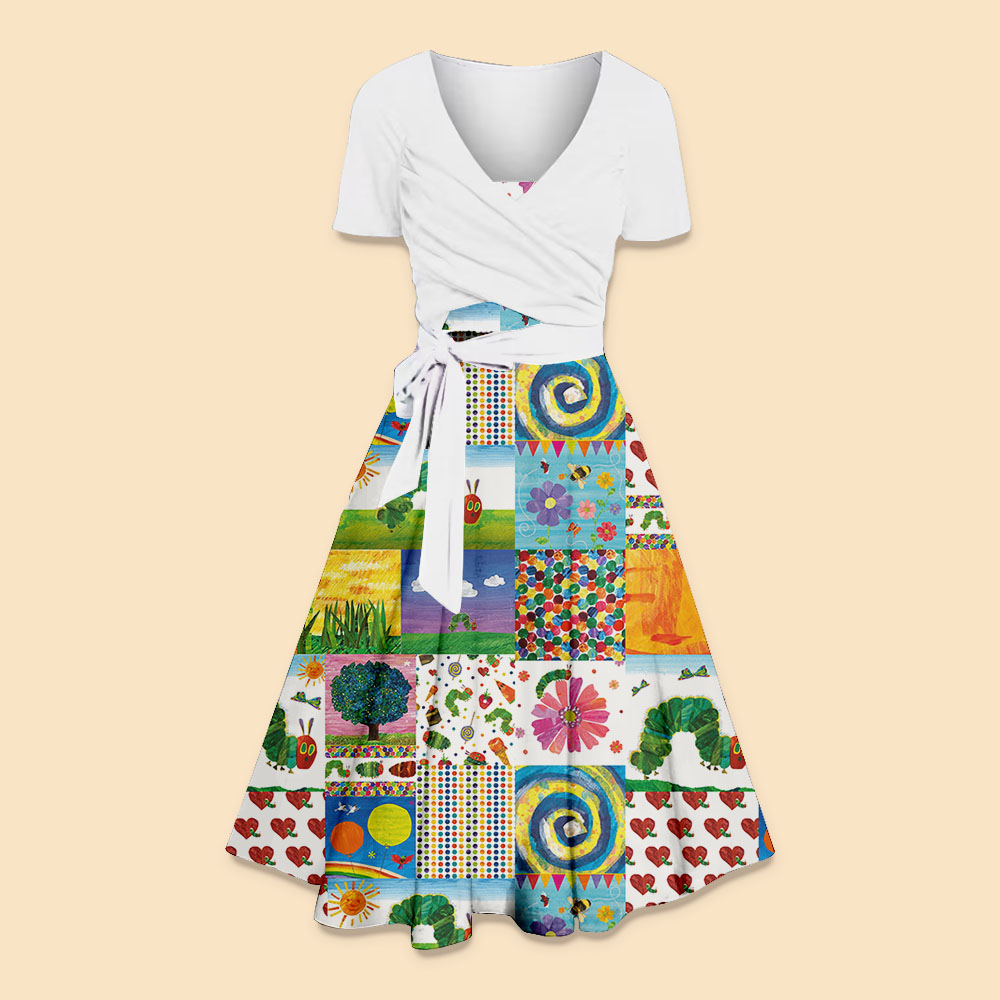 Garden Trip With Caterpillars Teacher Uspender Long Skirt Top Suit