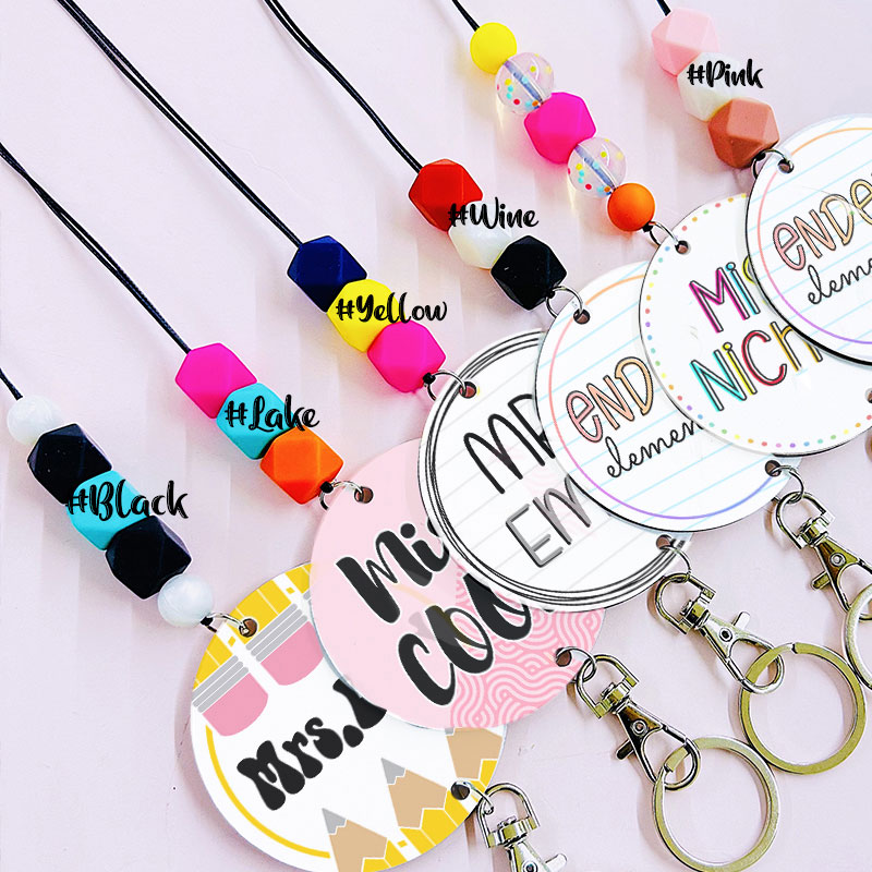 Personalized Teacher Colorful Name Teacher Lanyard