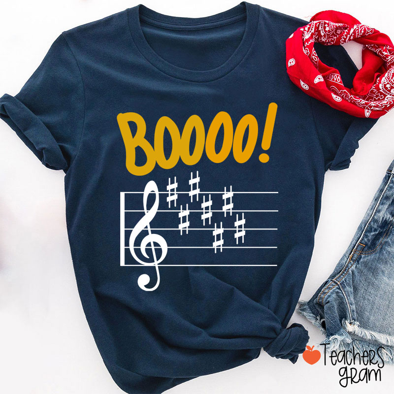 Boo Music Score Teacher T-Shirt