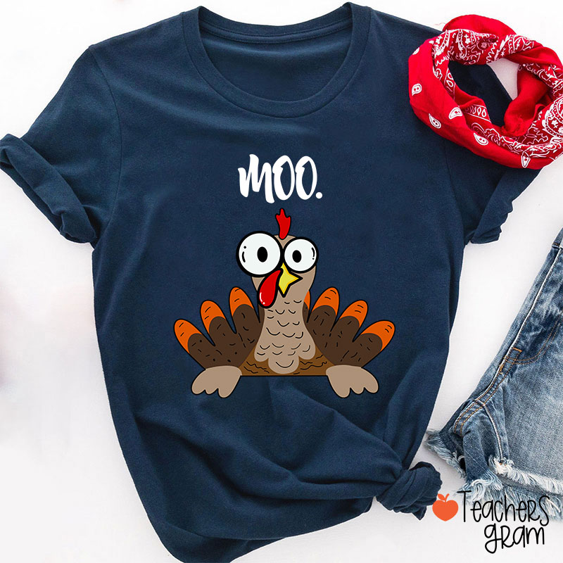 Rooster Crows Thanksgiving Teacher T-Shirt