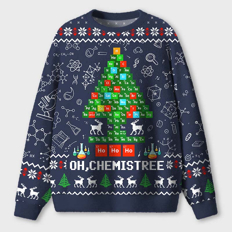 Chemistree Christmas Teacher Ugly Fluffy Christmas Sweater