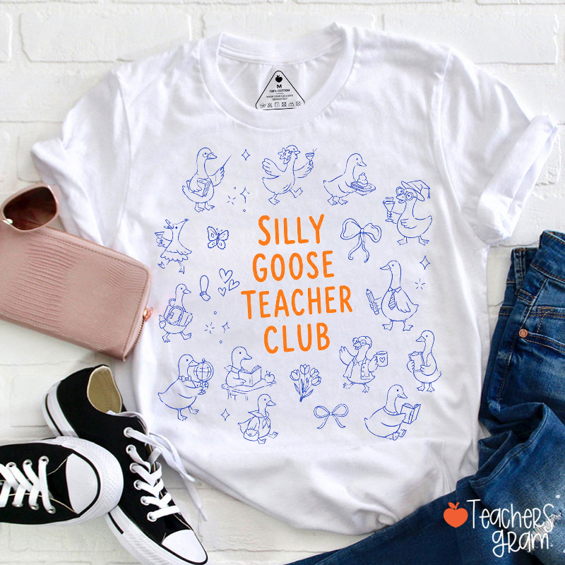 Star Silly Goose Circle Doodle Teacher Club Teacher T-Shirt