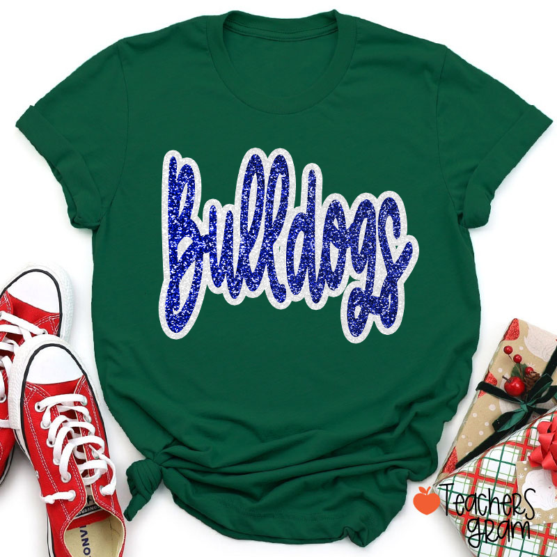 Personalized Mascot Glitter Cheer For Them Teacher T-Shirt