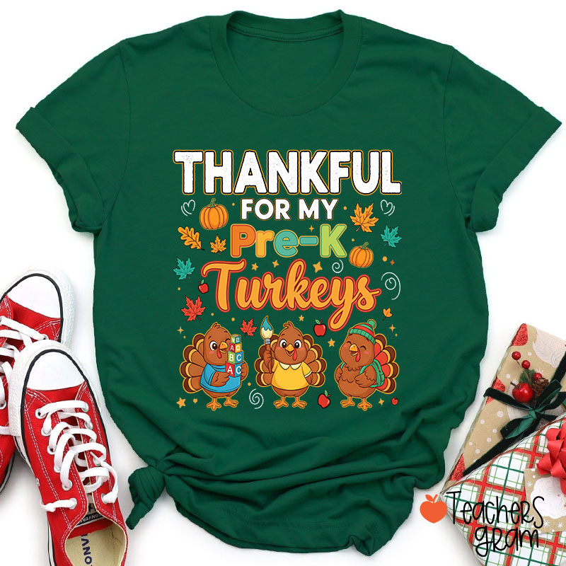 Personalized Grade Thankful For My Turkeys Teacher T-Shirt