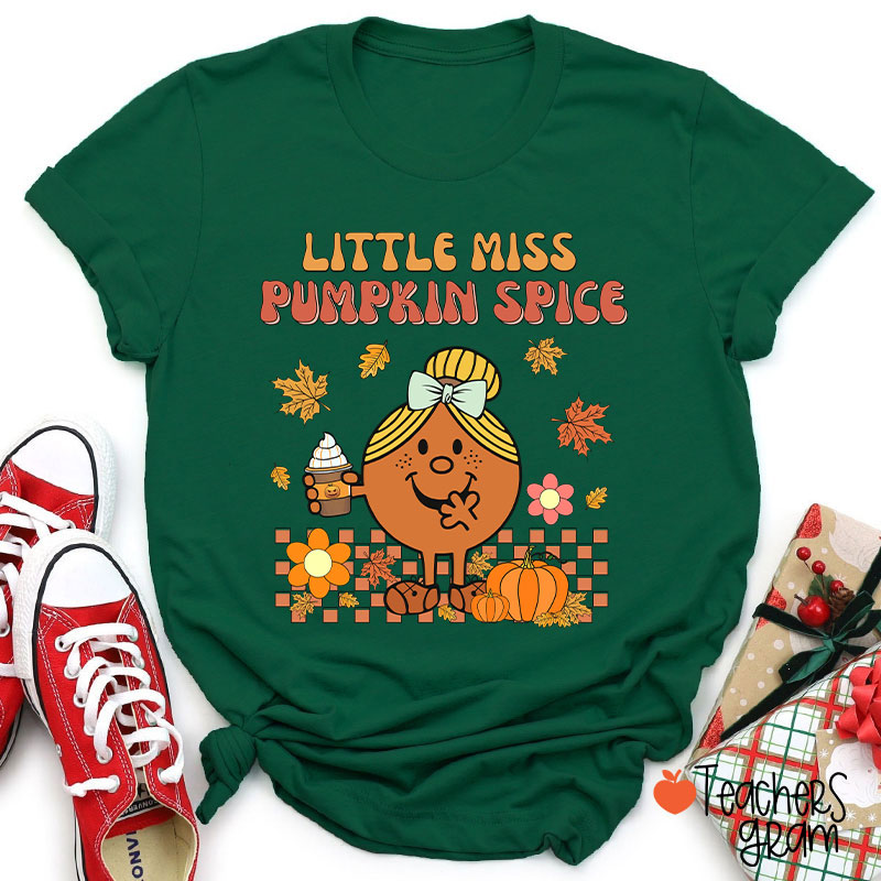 Little Miss Pumpkin Spice Teacher T-Shirt
