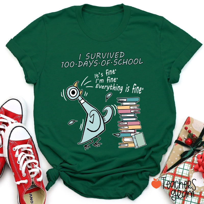 I Survived 100 Days Of School Teacher T-Shirt