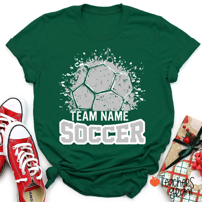 Personalized Team Name And Sport Splash Effect Teacher T-Shirt