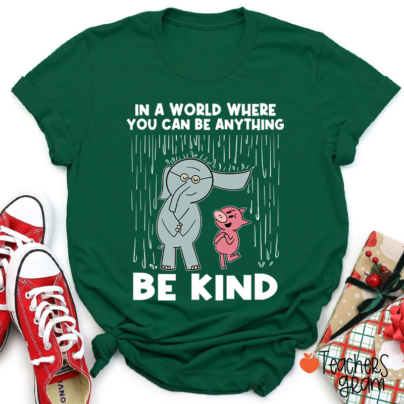 Be Kind In A World Where You Can Be Anything Teacher T-Shirt