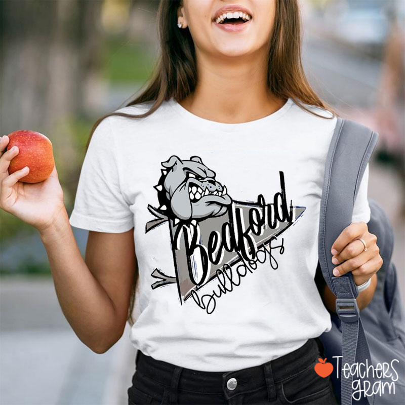 Personalized Mascot Pennant Teacher T-Shirt