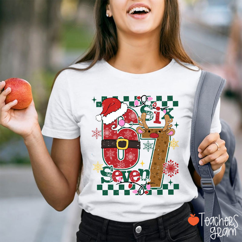 Six Seven Christmas Vibes Teacher T-Shirt