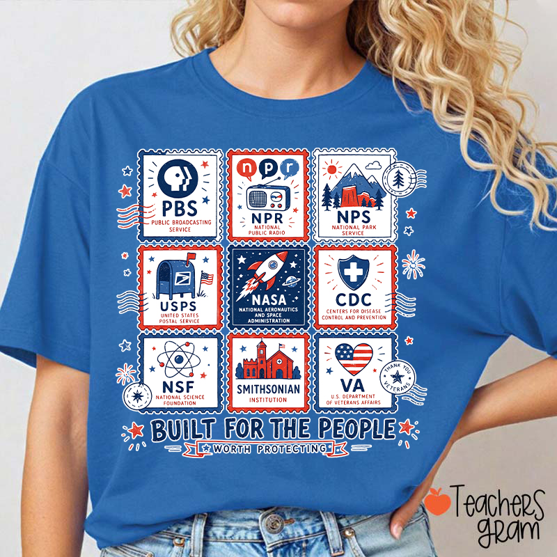 Built For The People Worth Protecting Teacher T-Shirt