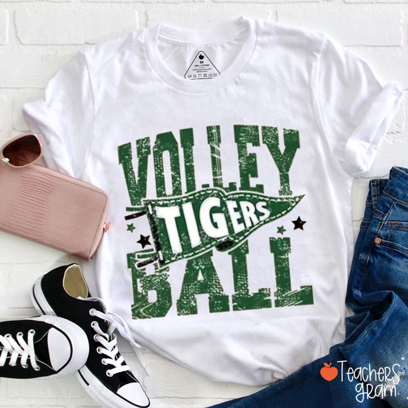 Personalized Mascot And Sport Retro Pennant Teacher T-Shirt