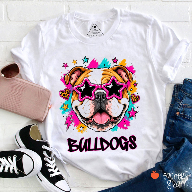 Personalized Mascot Preppy Neon Sports Team Teacher T-Shirt