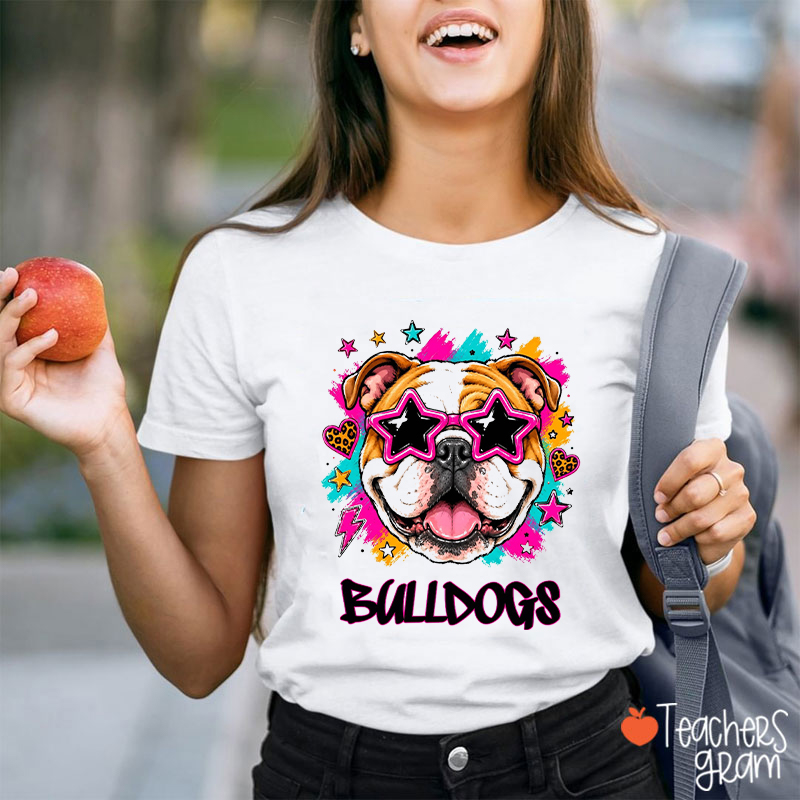 Personalized Mascot Preppy Neon Sports Team Teacher T-Shirt