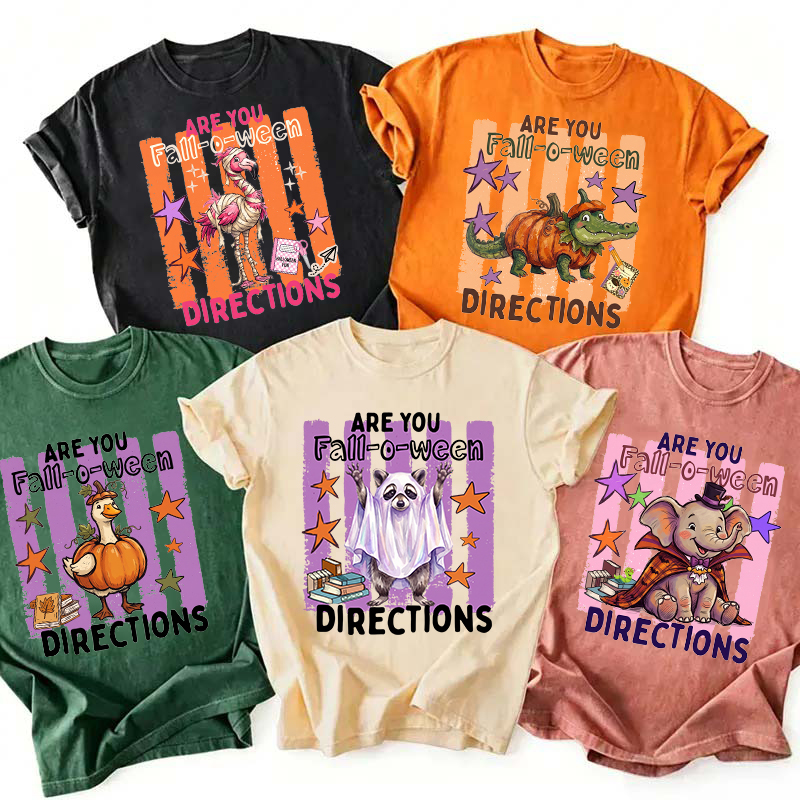Personalized Are You Fall-o-ween Directions Halloween Animal Teacher T-Shirt