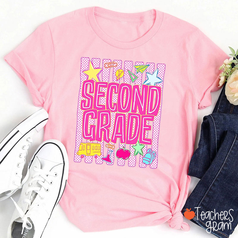 Personalized Preppy Striped Back To School Teacher T-Shirt