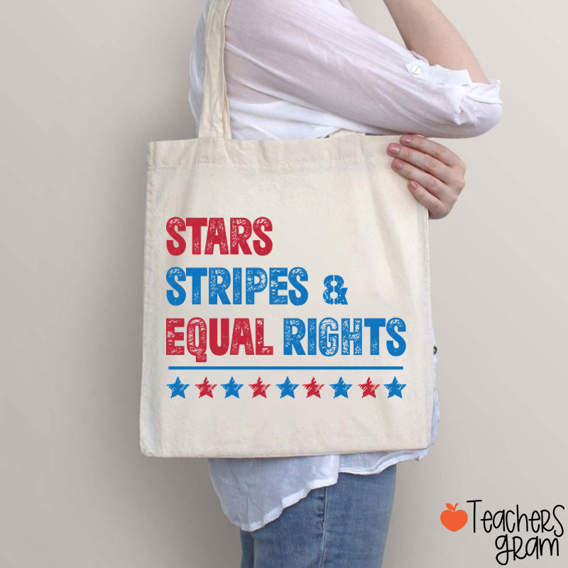 Stars Stripes And Equal Rights Teacher Tote Bag