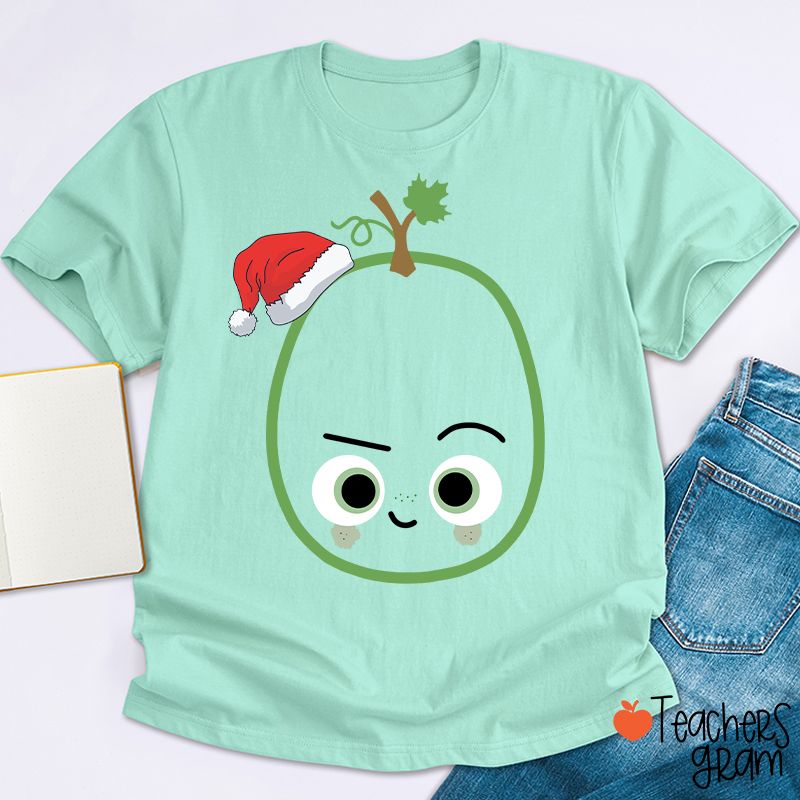 Personalized Book Character With Santa Hat Teacher T-Shirt