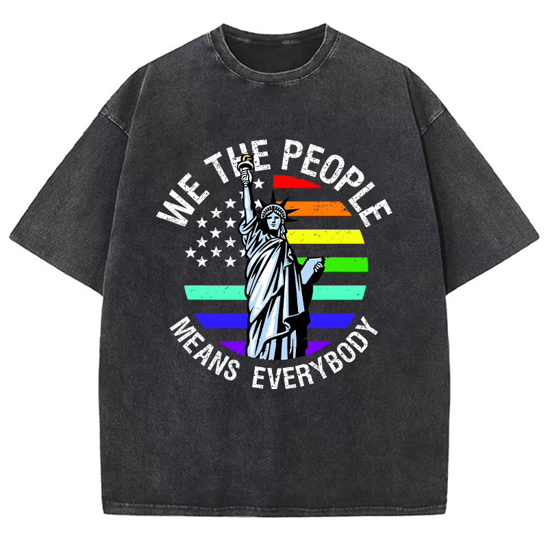 We The People Means Everybody Teacher Washed T-Shirt