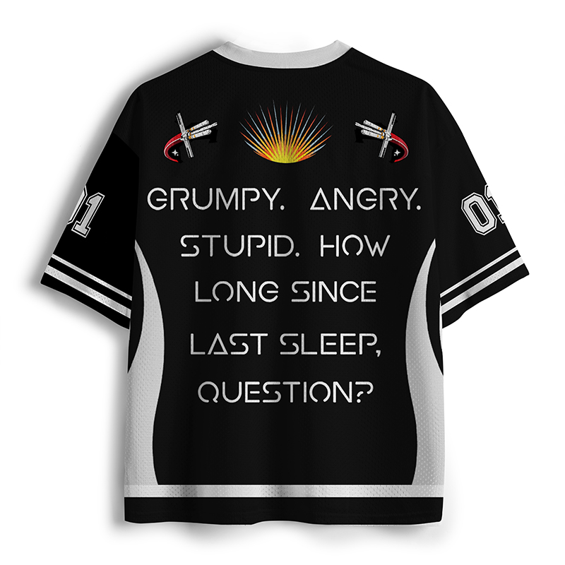 Grumpy Angry Stupid How Long Since Last Sleep Question Teacher Mesh Jersey