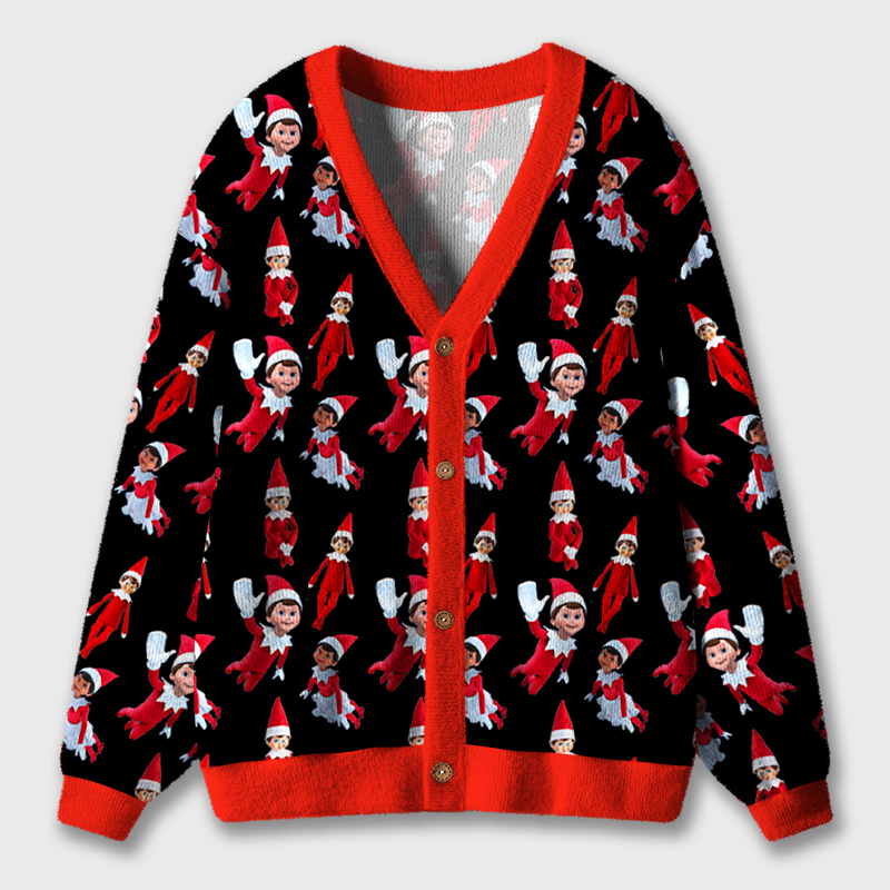 The Elf On The Shelf Teacher Ugly Cardigan Sweaters