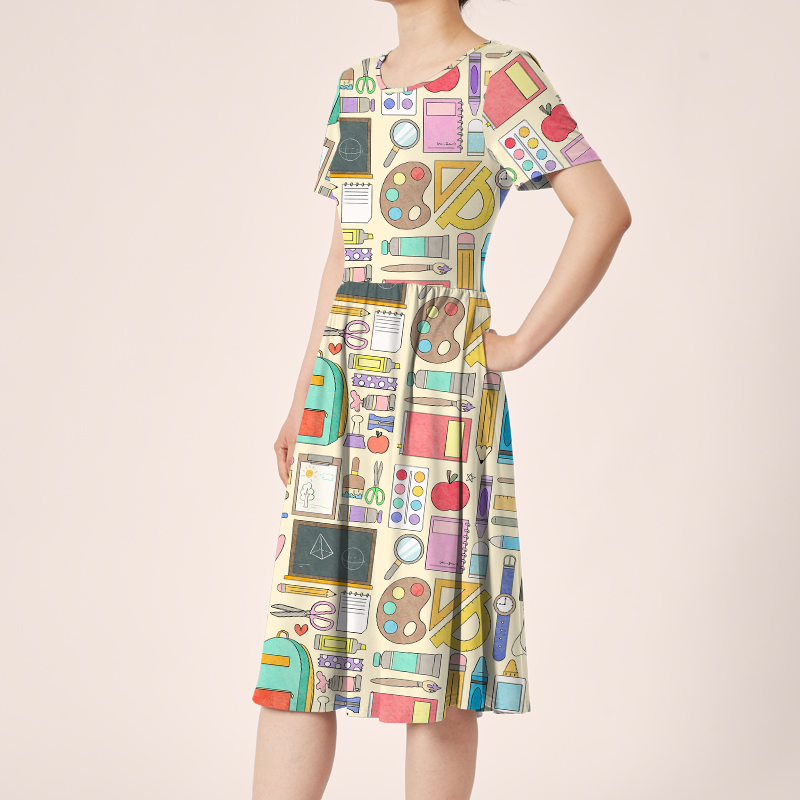 Teacher's Staff Teacher Printed One Piece Dress