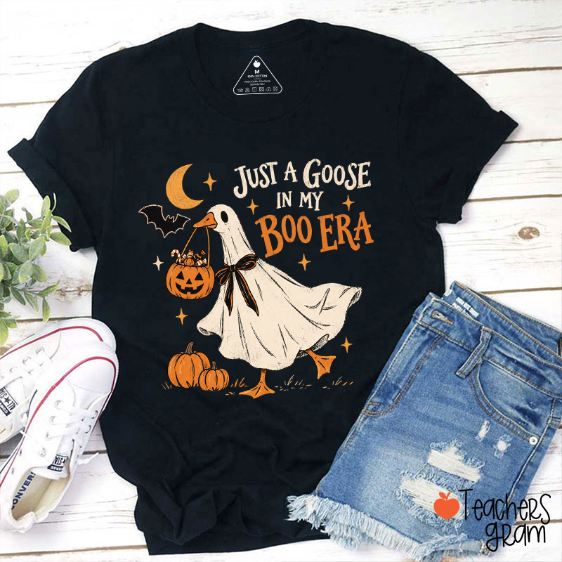Just A Goose In My Boo Era Teacher T-Shirt