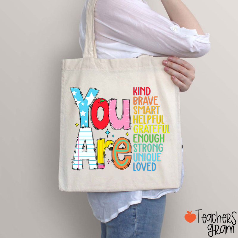 Be Who You Are You Are Enough Teacher Tote Bag
