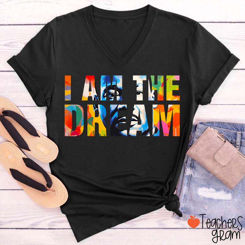 Dream Like A King Teacher Female V-Neck T-Shirt