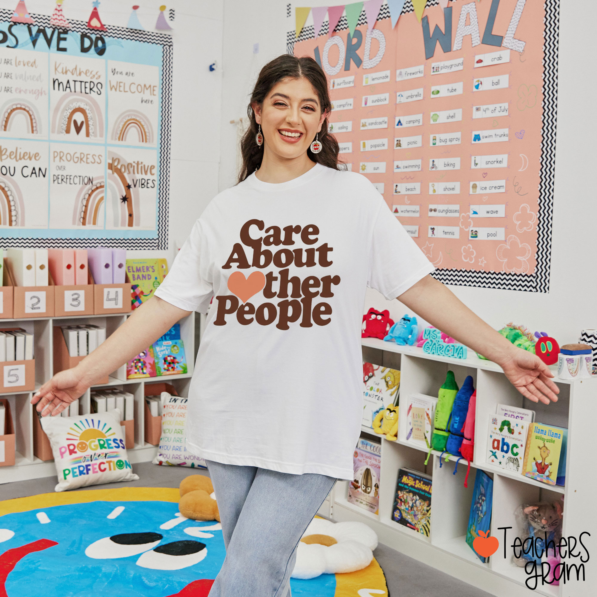 Care About Other People Teacher T-Shirt
