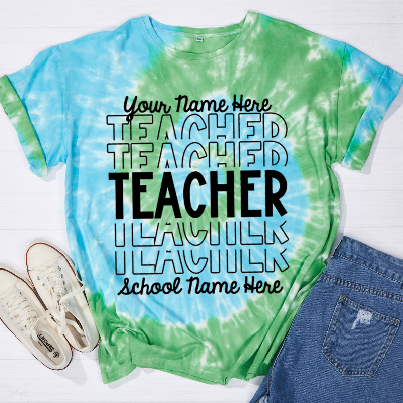 Personalized Information Belonging To You Teacher Tie-dye T-Shirt