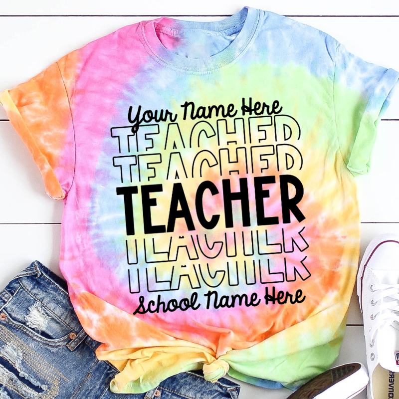 Personalized Information Belonging To You Teacher Tie-dye T-Shirt