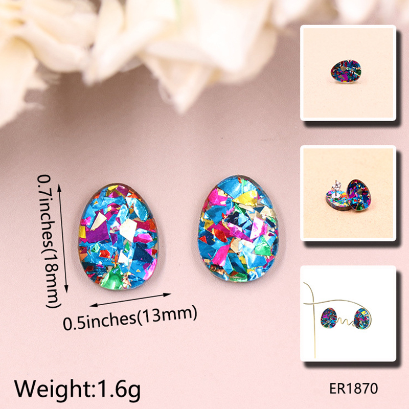 Colorful Rabbit Egg Teacher Acrylic Earrings