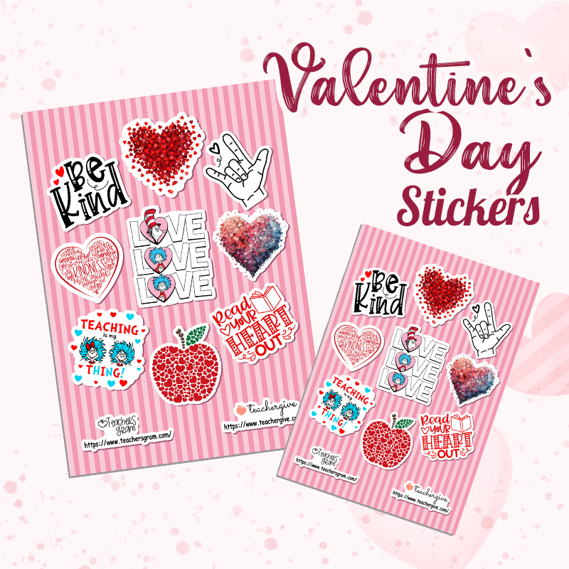 Happy Valentine 9 PCS Teacher Stickers