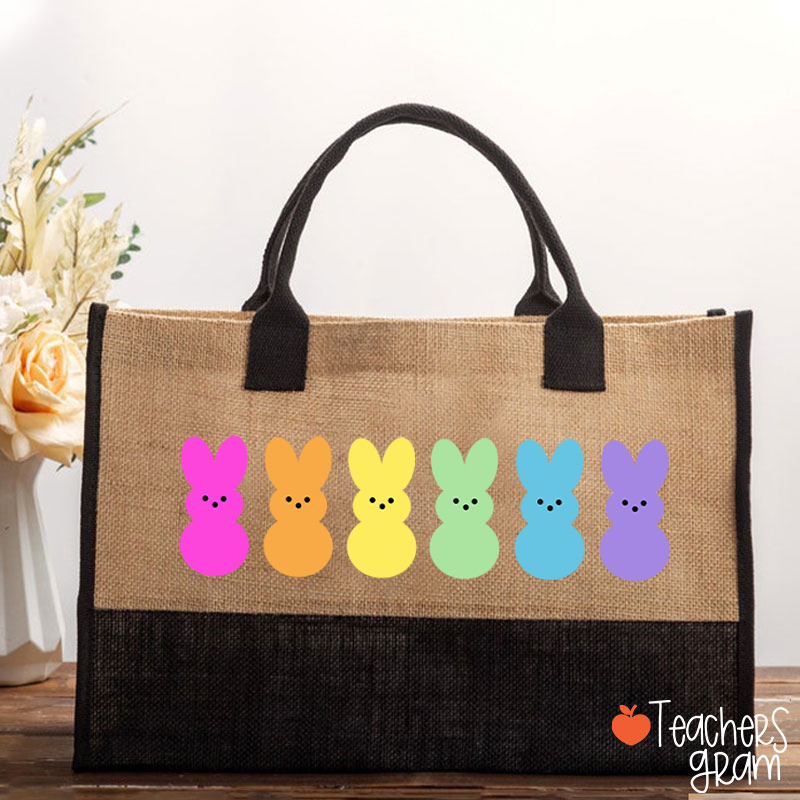 Easter Bunny Peeps Teacher Cotton Tote Bag