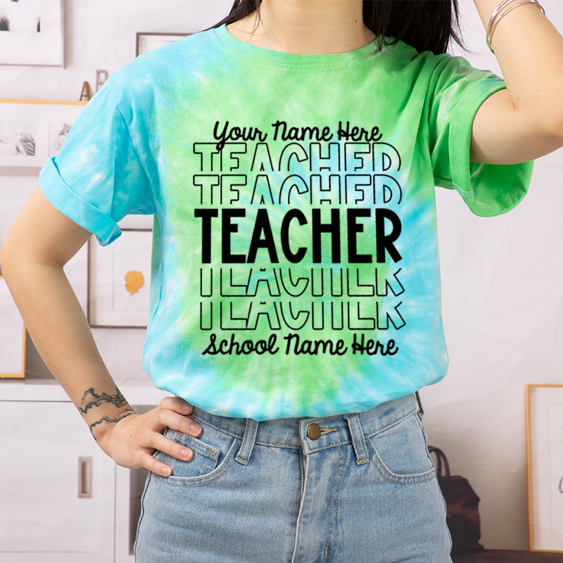 Personalized Information Belonging To You Teacher Tie-dye T-Shirt