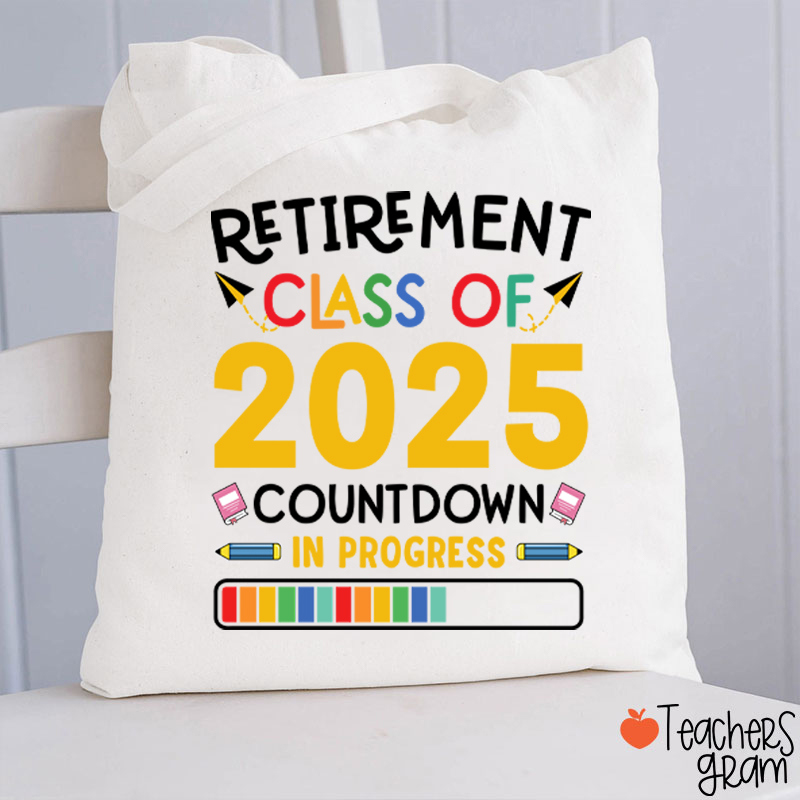 Personalized Countdown On Progress Retirement Teacher Tote Bag