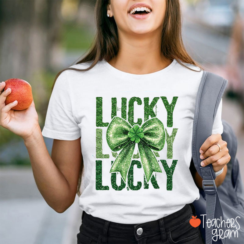 Glitter Lucky Teacher T-Shirt