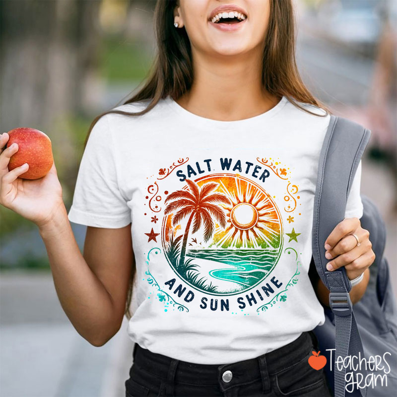 Hello Salt Water And Sunshine Summer Teacher T-Shirt
