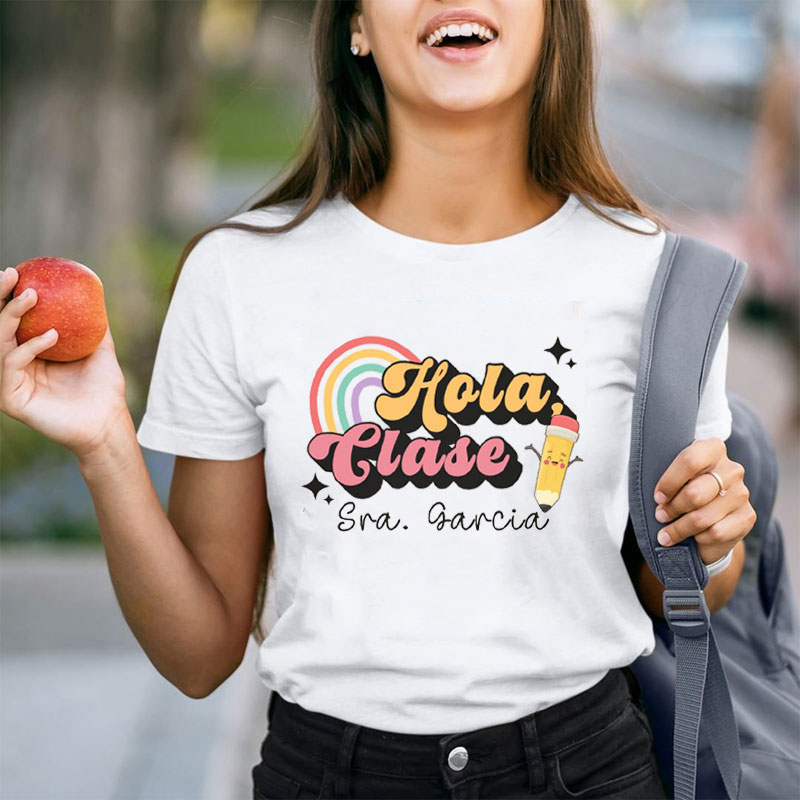 Personalized Hola Teacher T-Shirt