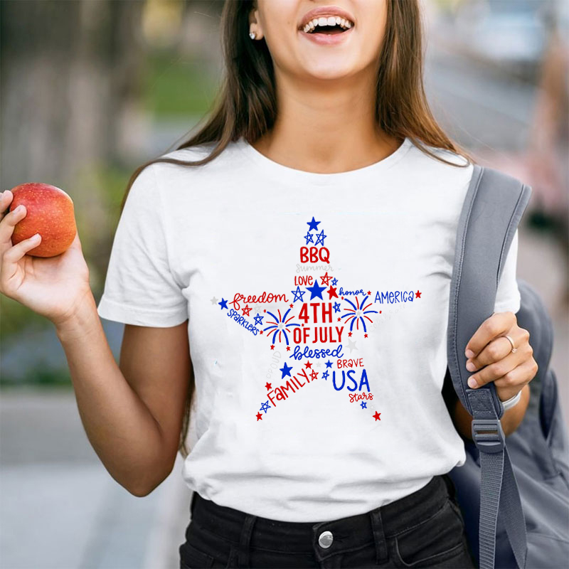 Fourth Of July Star Teacher T-Shirt