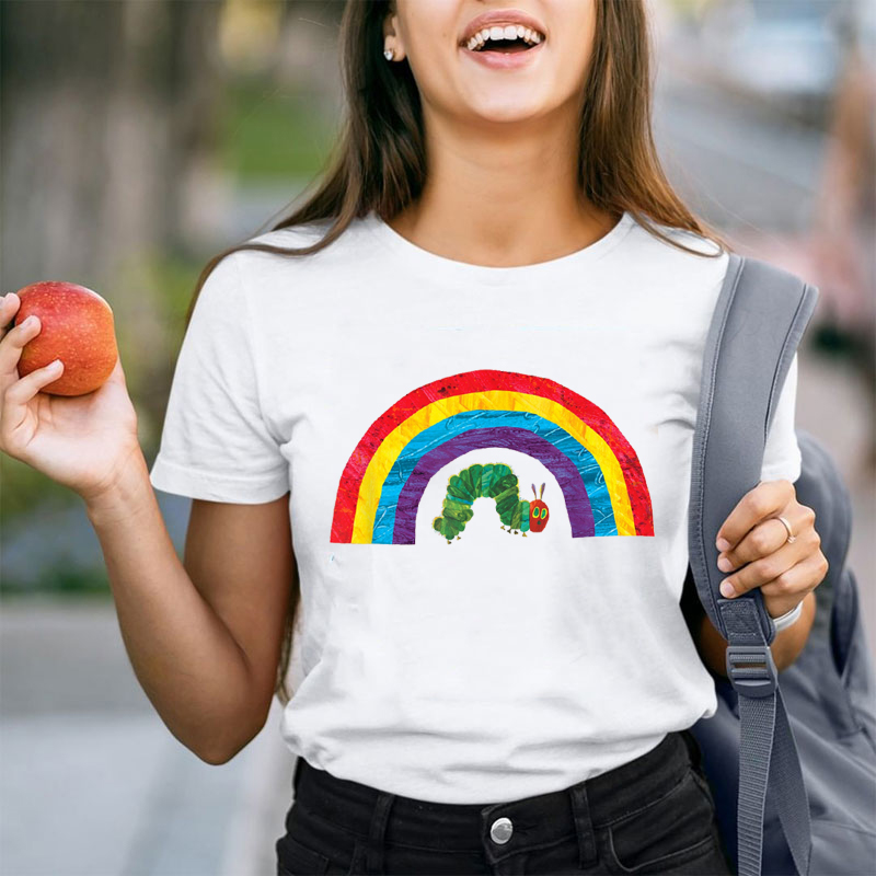 Rainbow And Caterpillar Teacher T-Shirt
