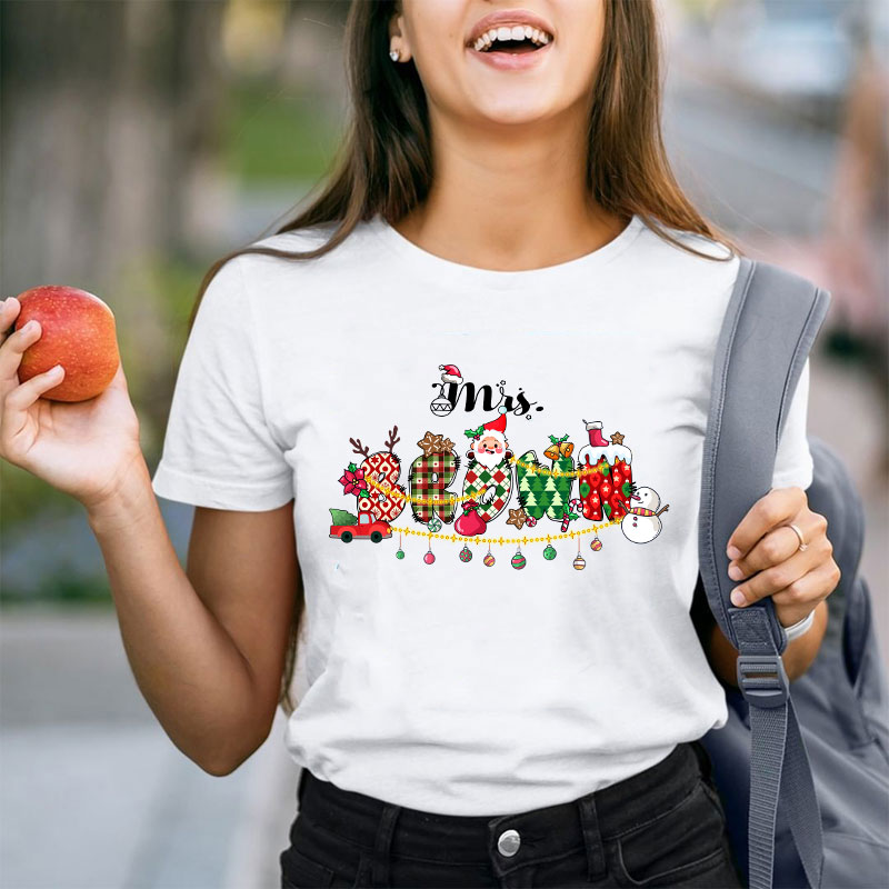 Personalized Name Merry Teacher T-Shirt