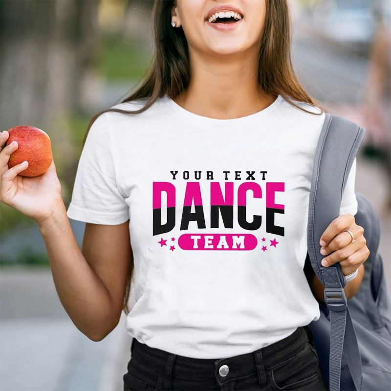 Personalized Pink And Black Dance Team Teacher T-Shirt