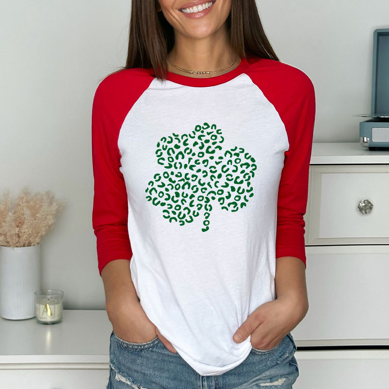 Clover St. Patrick's Day Teacher Raglan Long Sleeve T-Shirt