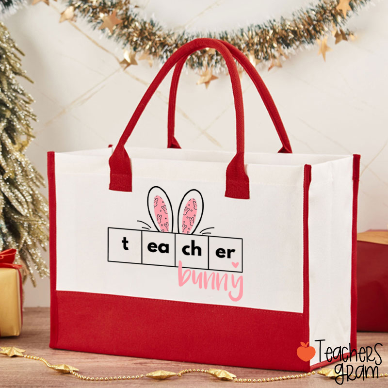 Teacher Bunny Teacher Cotton Tote Bag