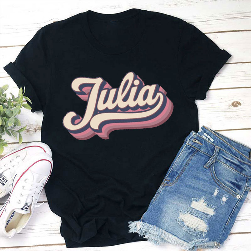 Personalized Retro Text Teacher T-Shirt