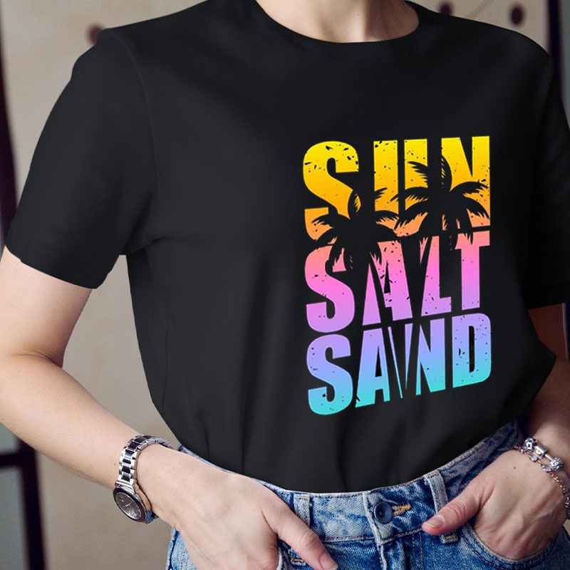 Sun Salt Sand Summer Teacher T-Shirt